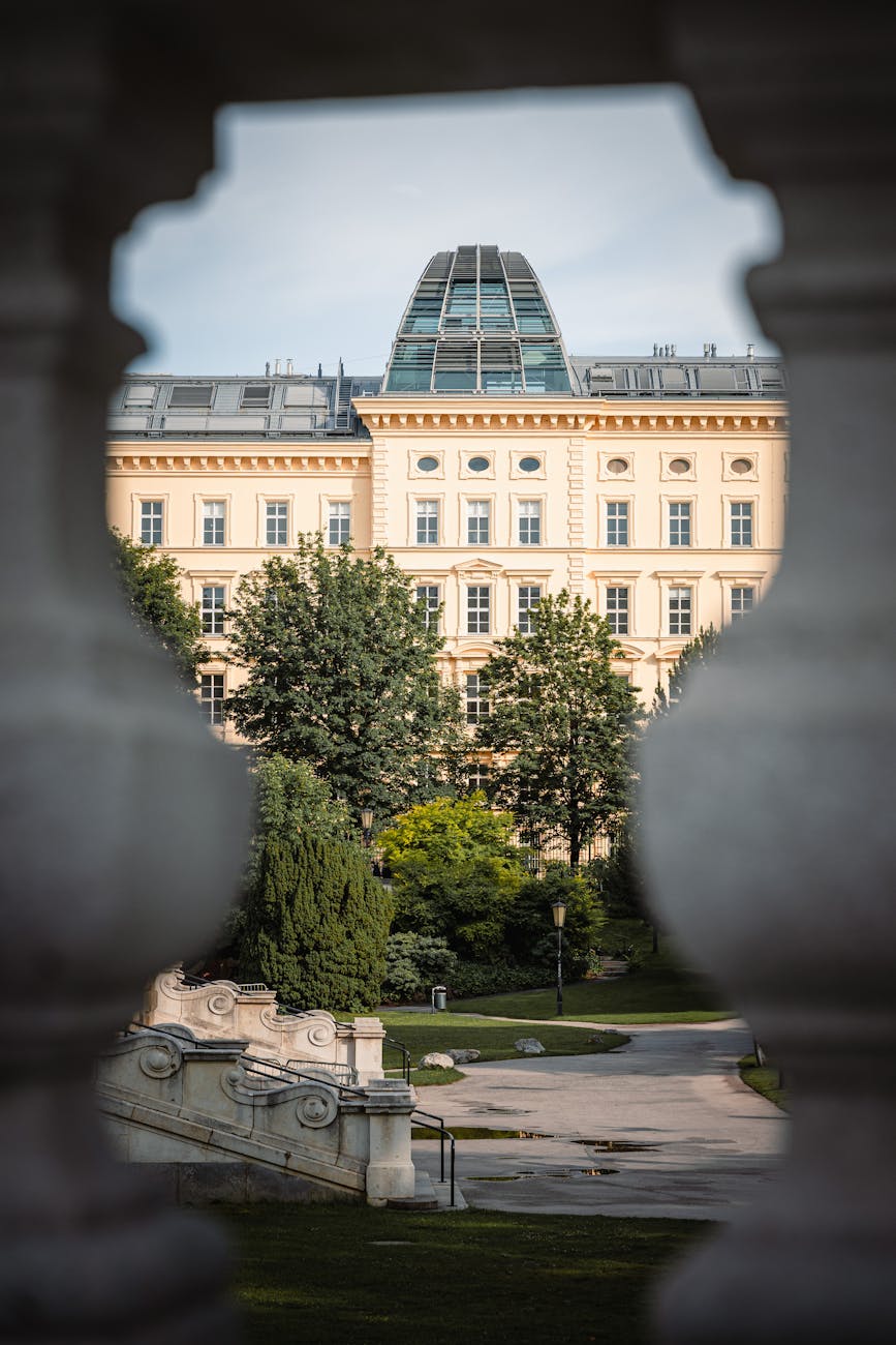 elegant architecture framed by ornate stonework